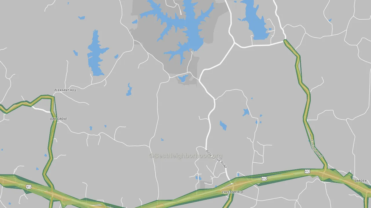 Chesterfield, TN Map of Noise Levels in Chesterfield