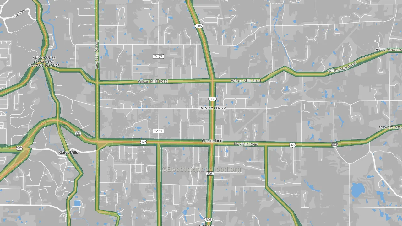 Chesterland, OH Map of Noise Levels in Chesterland