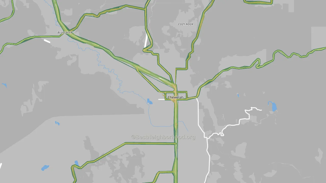 Chewelah, WA Map of Noise Levels in Chewelah