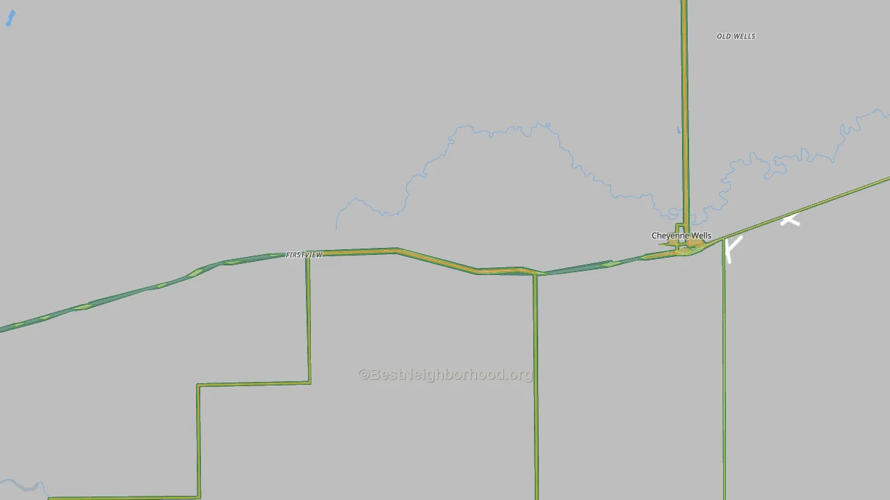 Cheyenne County, CO Map of Noise Levels in Cheyenne County