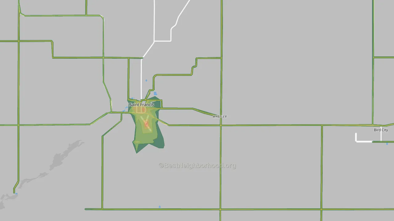 Cheyenne County, KS Map of Noise Levels in Cheyenne County