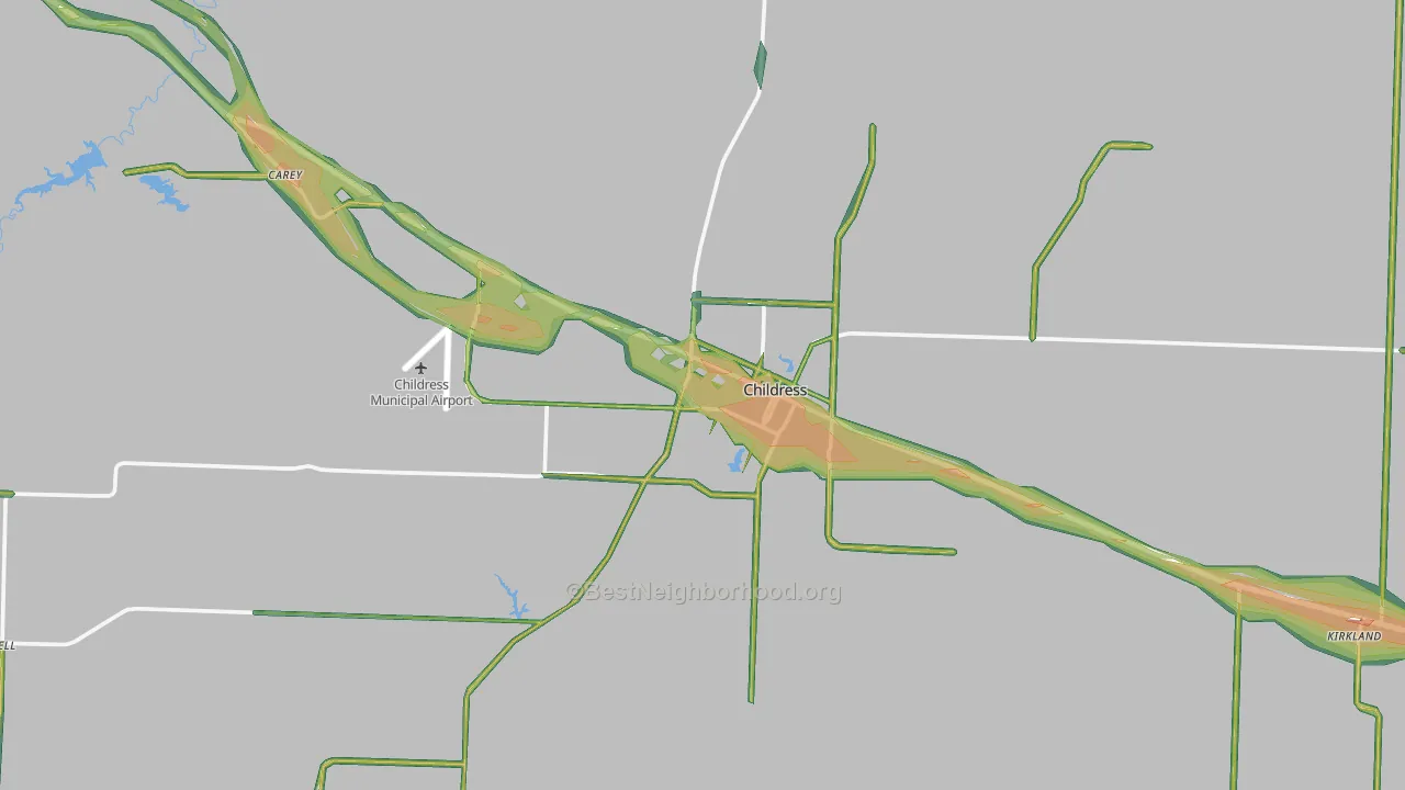 Childress, TX Map of Noise Levels in Childress