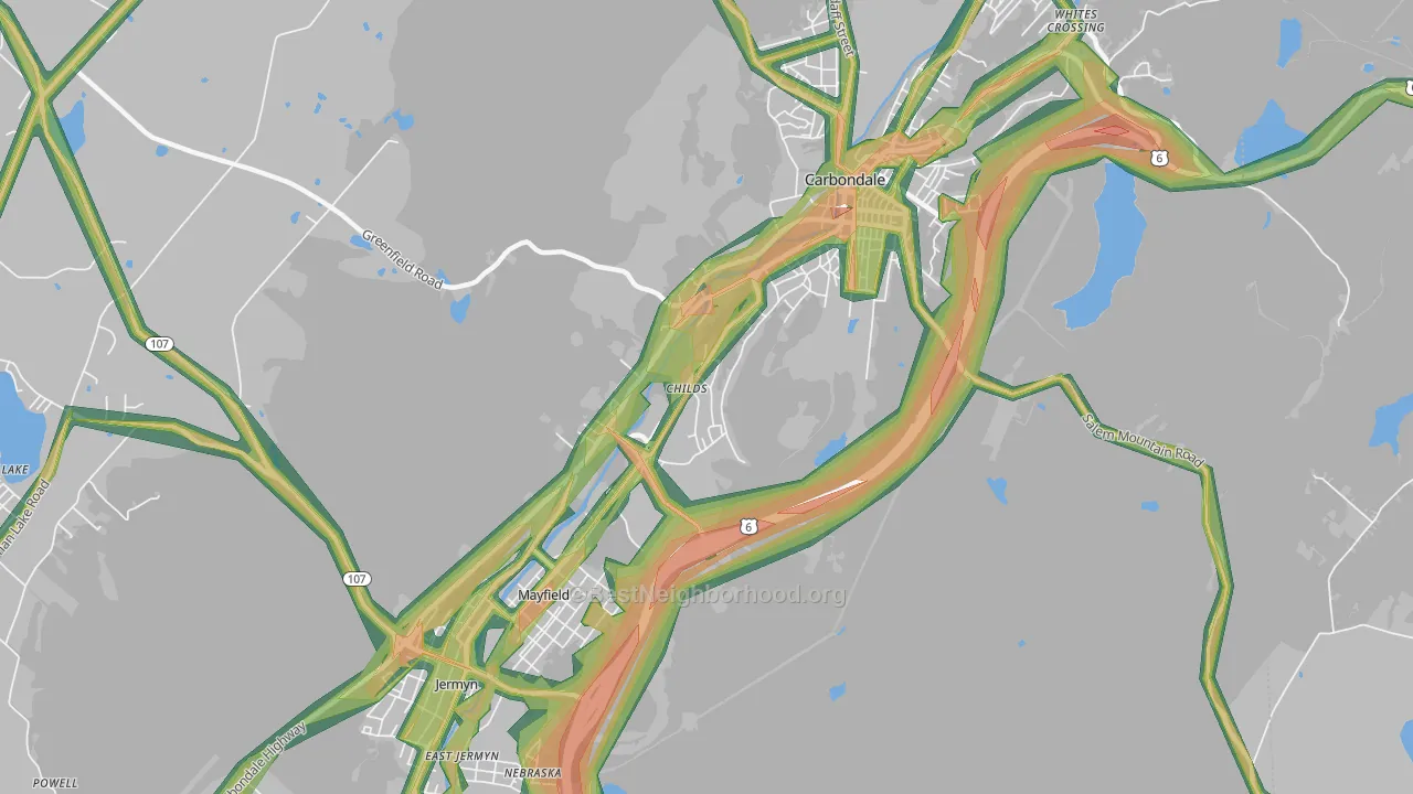 Childs, PA Map of Noise Levels in Childs