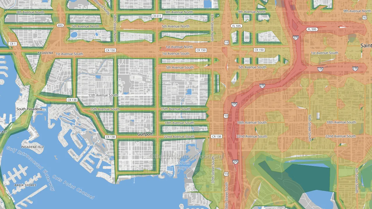 Childs Park, St. Petersburg, FL Map of Noise Levels in Childs Park