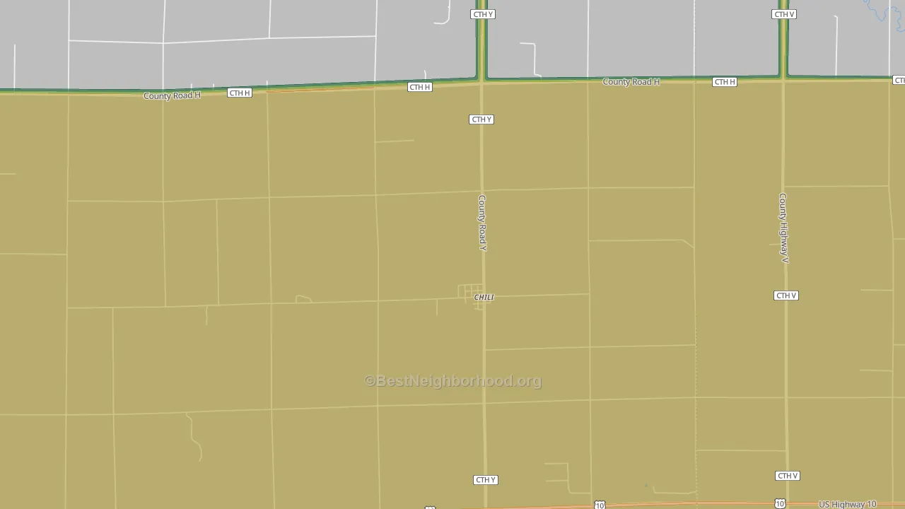 Chili, WI Map of Noise Levels in Chili