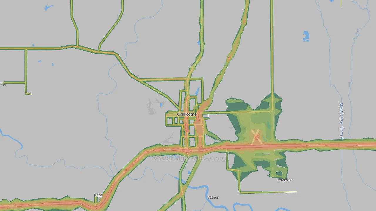 Chillicothe, MO Map of Noise Levels in Chillicothe