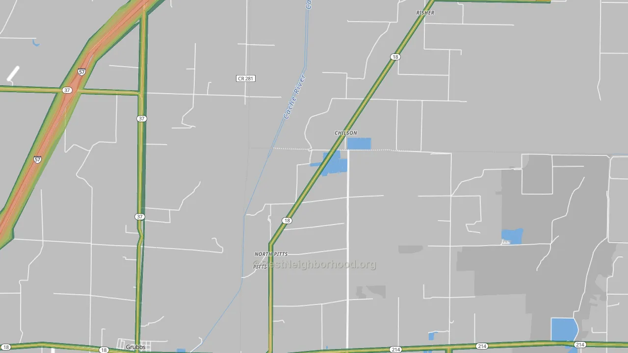 Chilson, AR Map of Noise Levels in Chilson