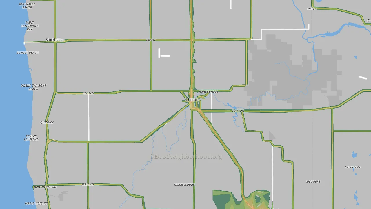 Chilton, WI Map of Noise Levels in Chilton