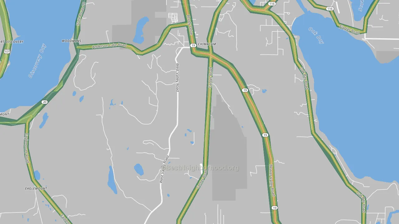 Chimacum, WA Map of Noise Levels in Chimacum