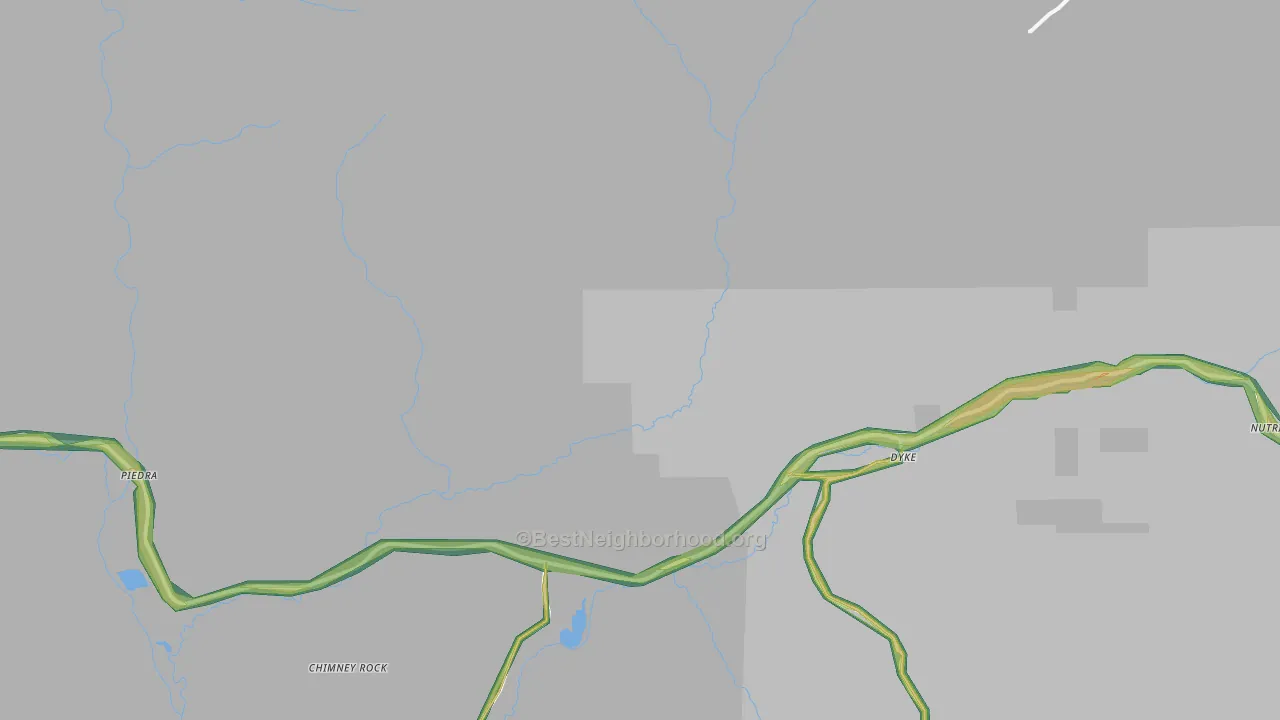 Chimney Rock, CO Map of Noise Levels in Chimney Rock