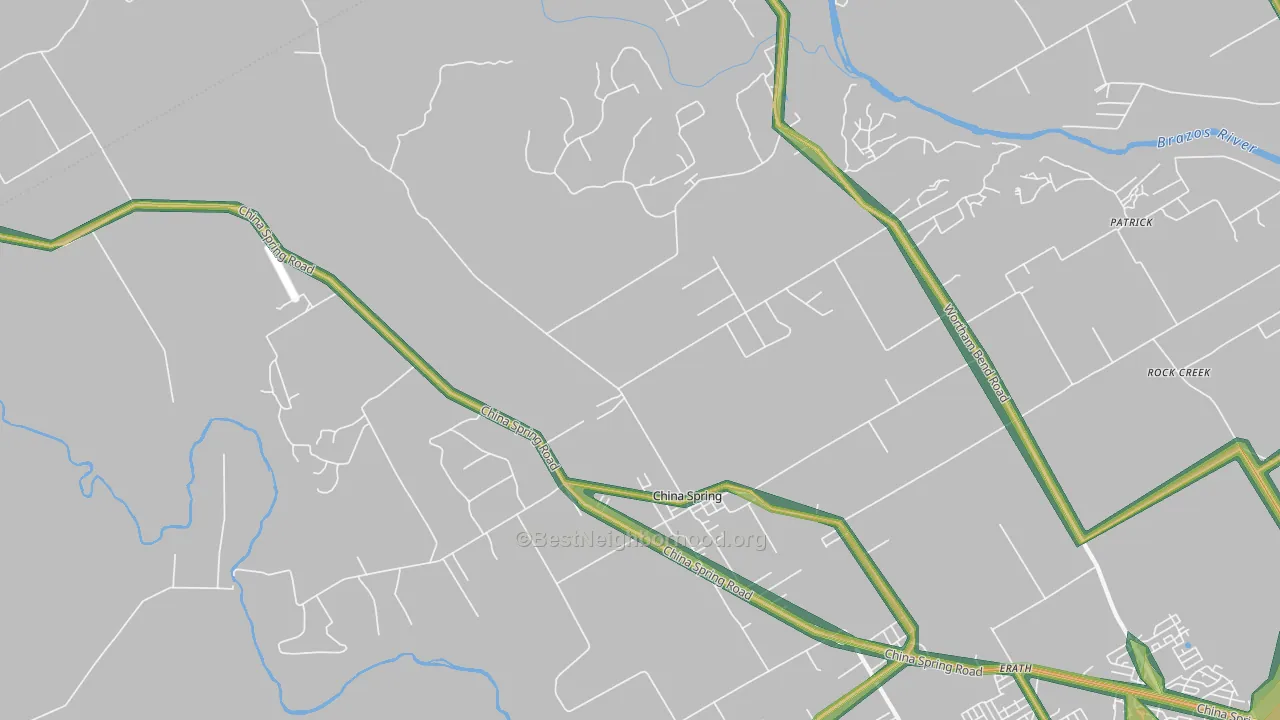 China Spring, TX Map of Noise Levels in China Spring