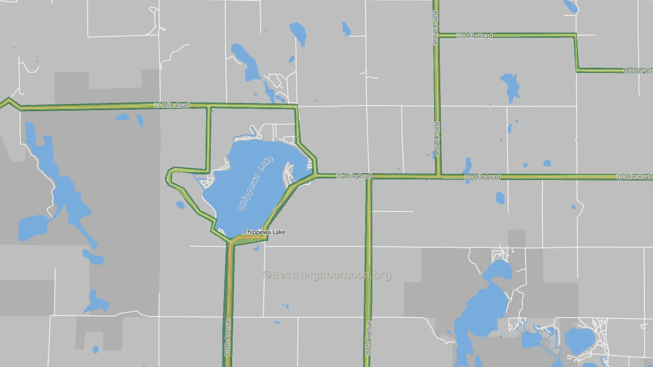 Chippewa Lake, MI Map of Noise Levels in Chippewa Lake