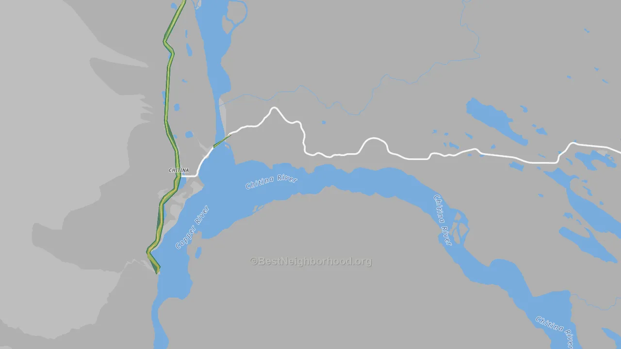 Chitina, AK Map of Noise Levels in Chitina
