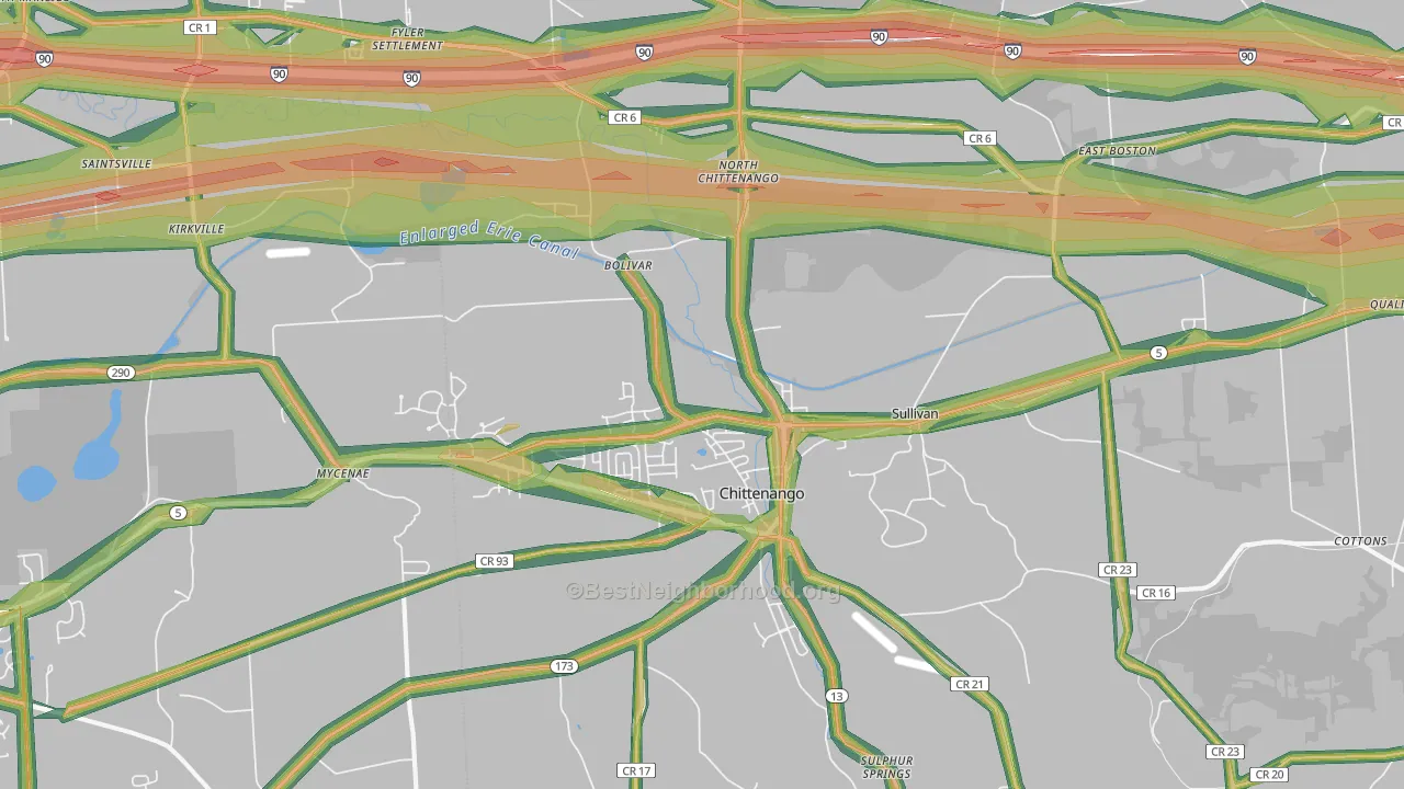 Chittenango, NY Map of Noise Levels in Chittenango