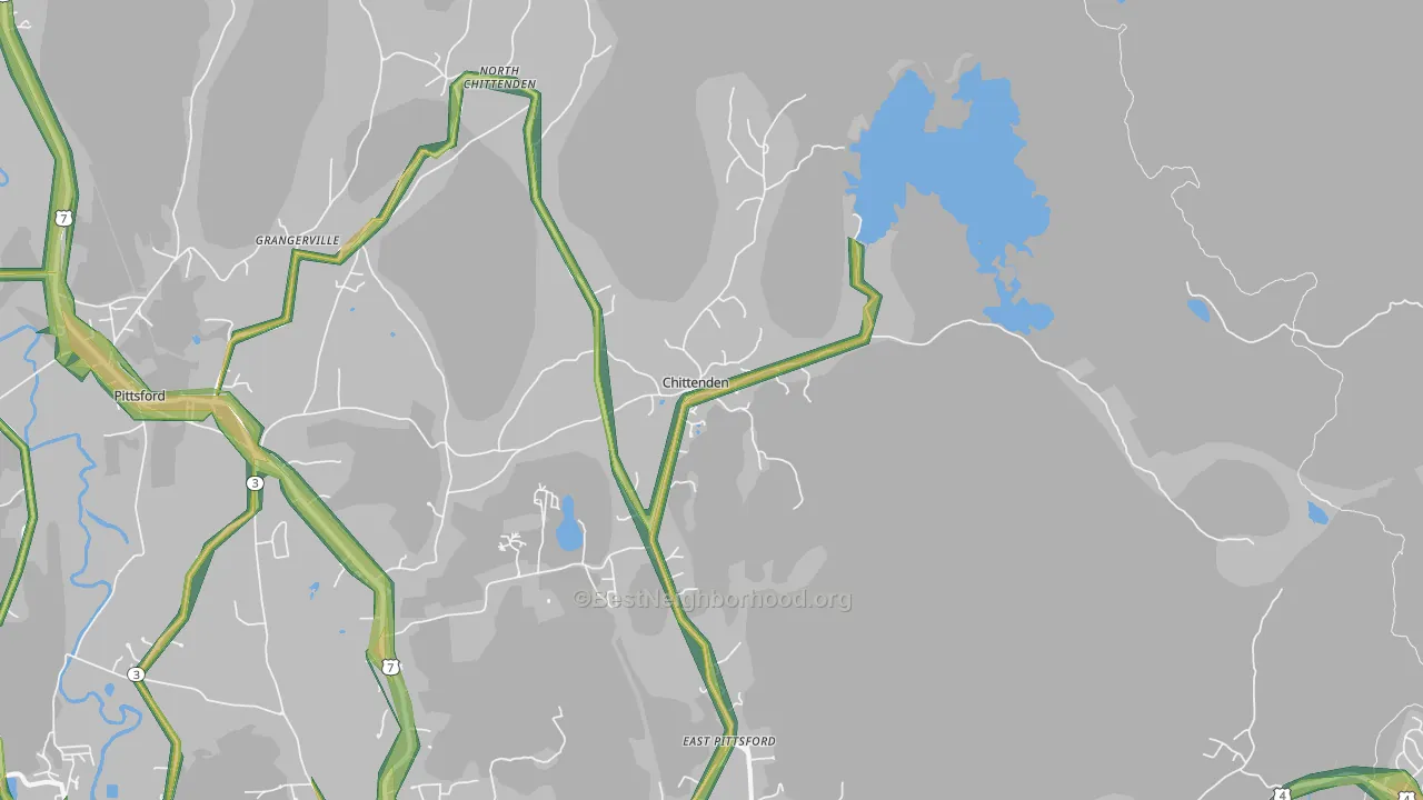 Chittenden, VT Map of Noise Levels in Chittenden