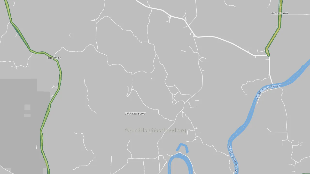 Choctaw Bluff, AL Map of Noise Levels in Choctaw Bluff