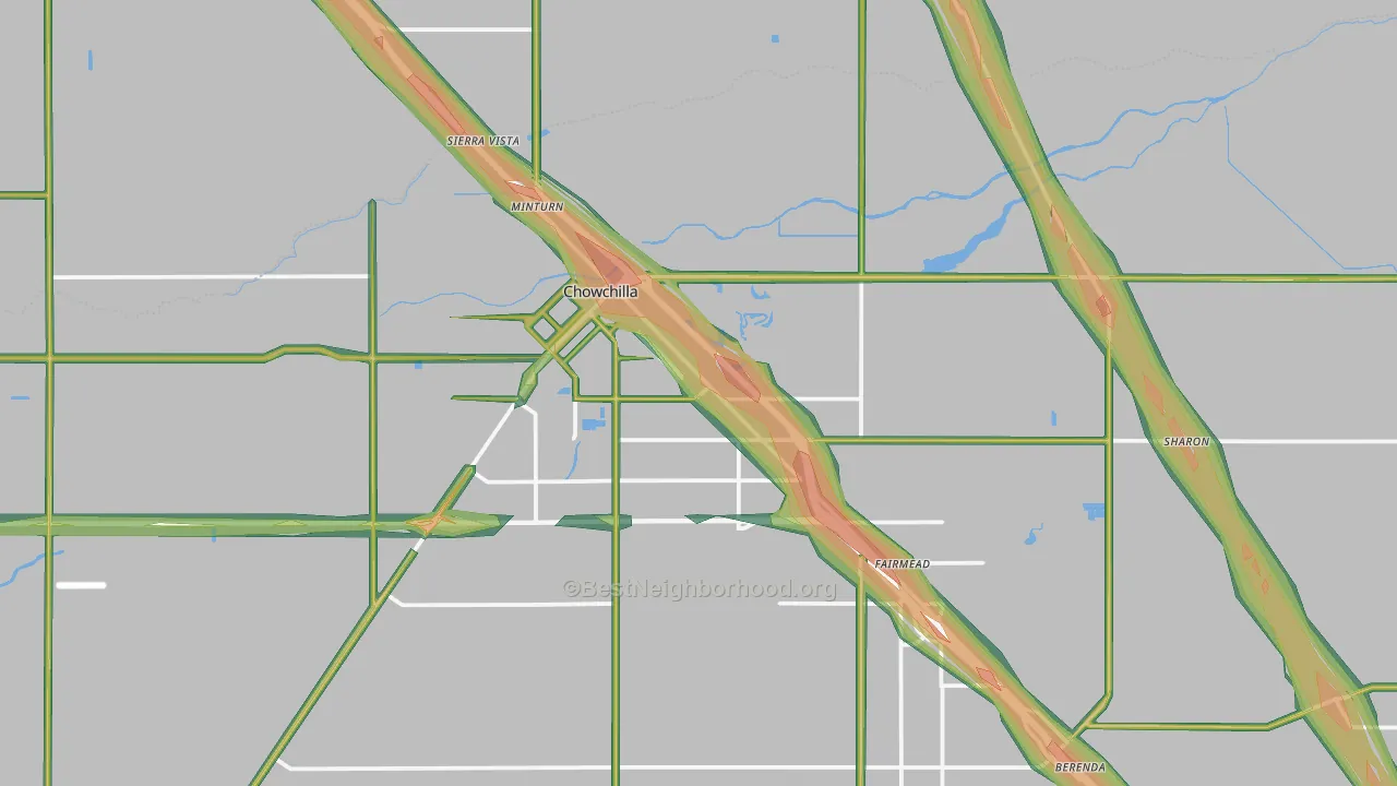Chowchilla, CA Map of Noise Levels in Chowchilla