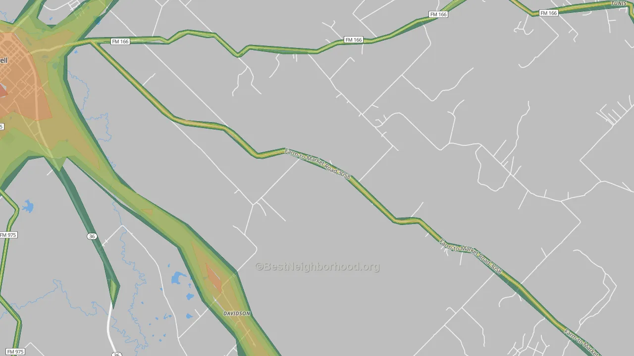 Chriesman, TX Map of Noise Levels in Chriesman