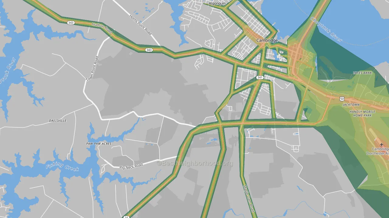 Christs Rock, MD Map of Noise Levels in Christs Rock