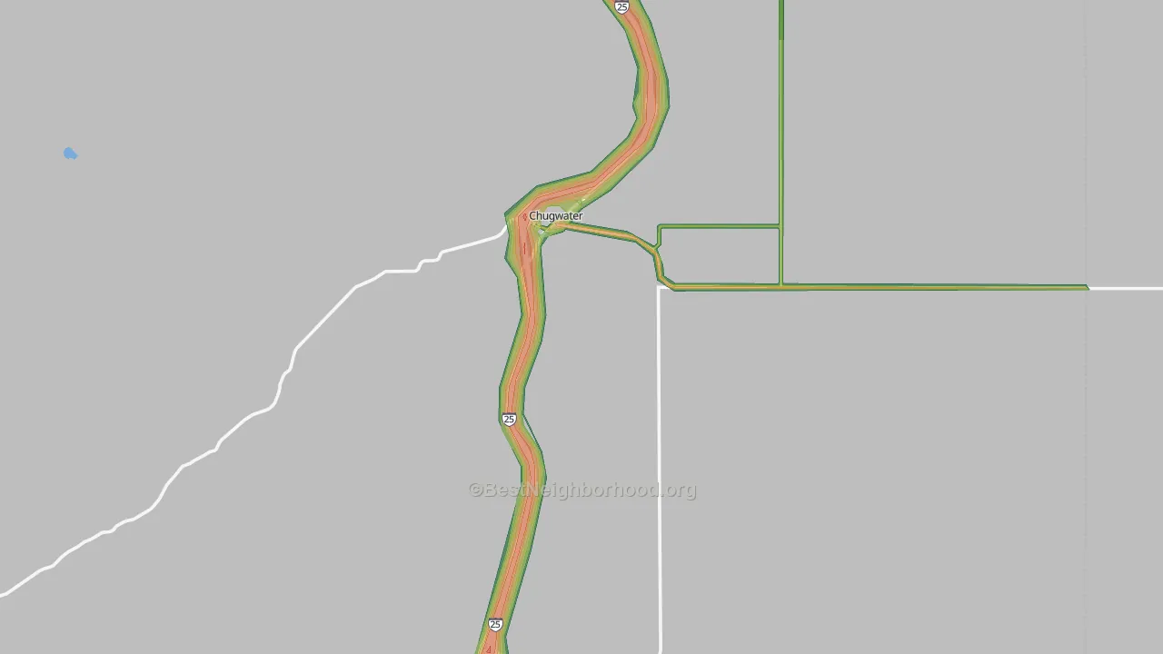 Chugwater, WY Map of Noise Levels in Chugwater