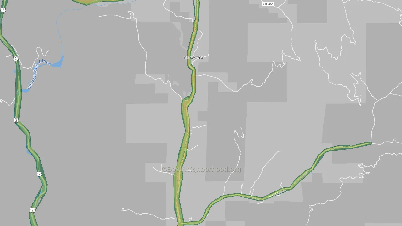 Chumstick, WA Map of Noise Levels in Chumstick