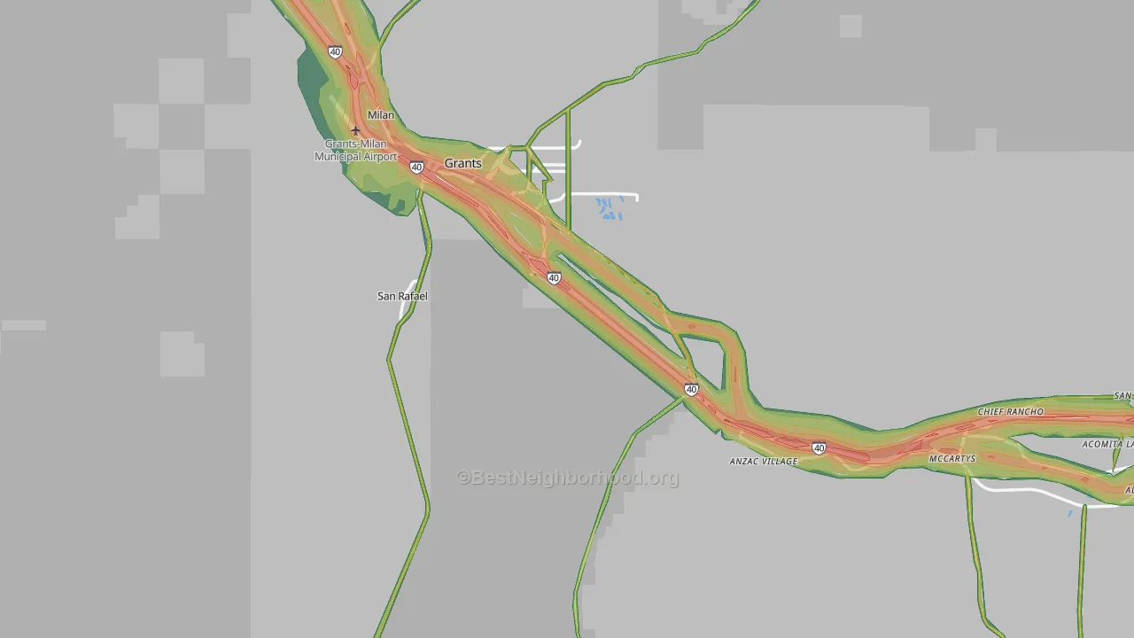 Cibola County, NM Map of Noise Levels in Cibola County