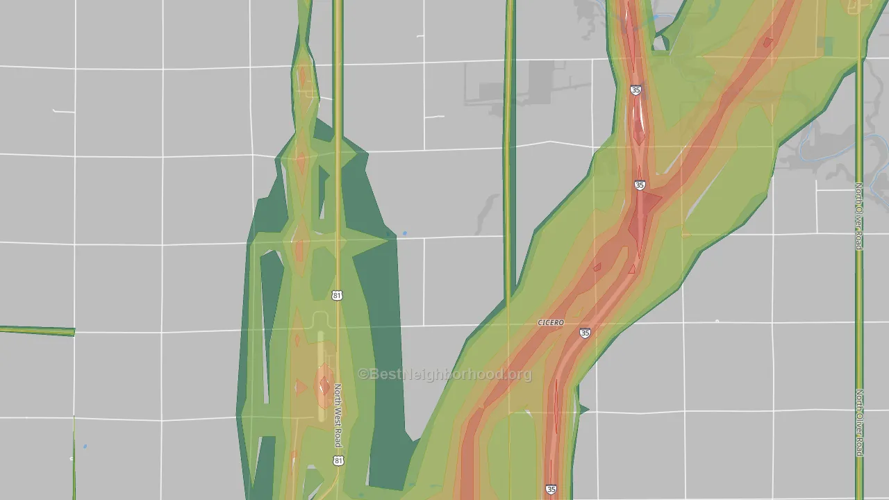 Cicero, KS Map of Noise Levels in Cicero
