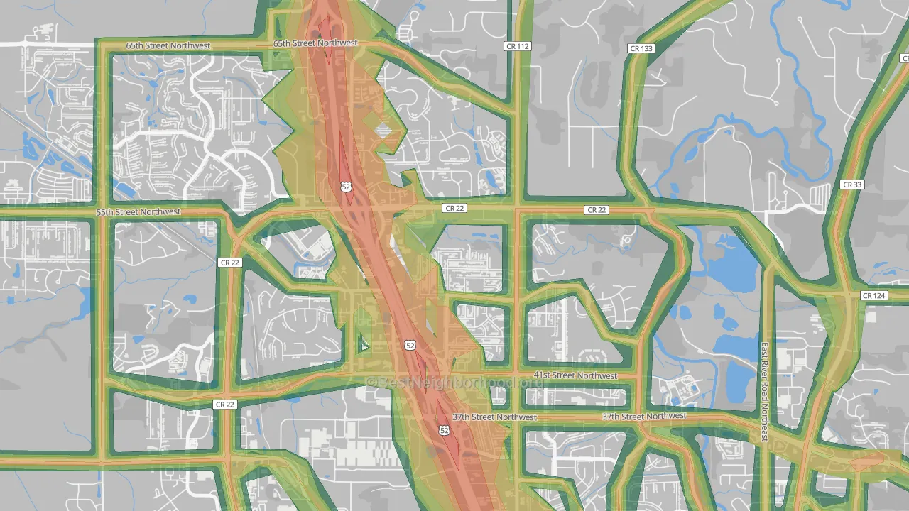 Cimarron, Rochester, MN Map of Noise Levels in Cimarron