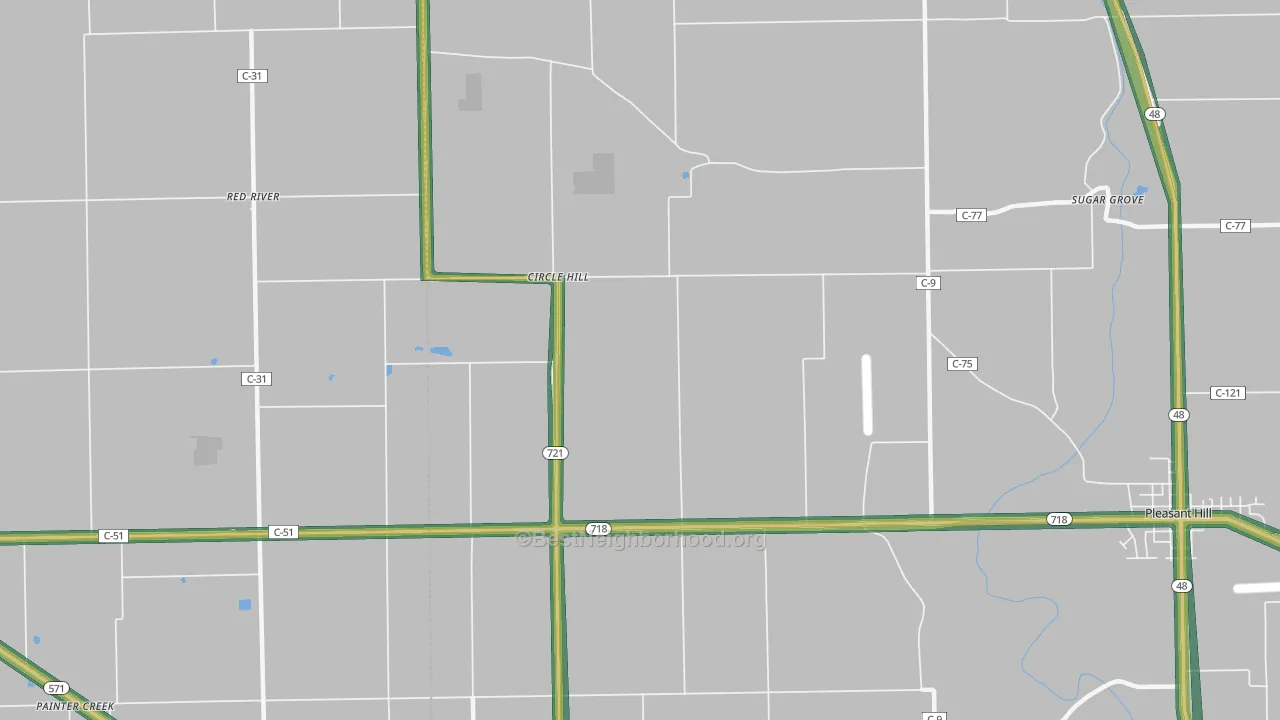 Circle Hill, OH Map of Noise Levels in Circle Hill