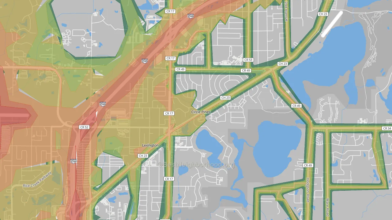 Circle Pines, MN Map of Noise Levels in Circle Pines