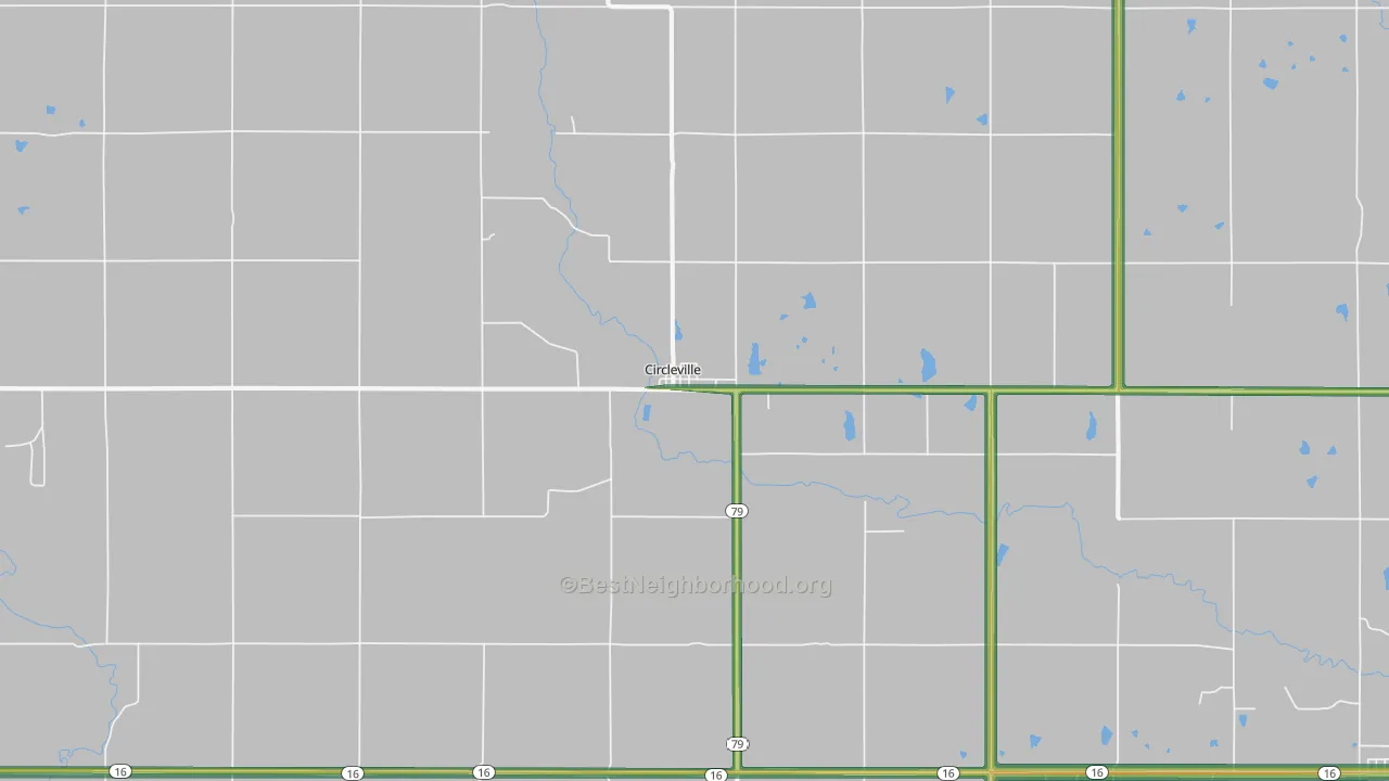Circleville, KS Map of Noise Levels in Circleville