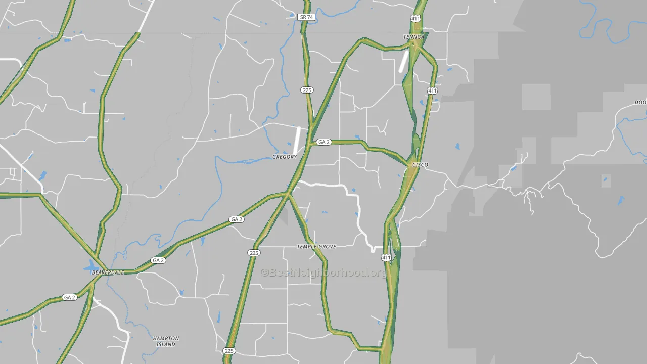 Cisco, GA Map of Noise Levels in Cisco