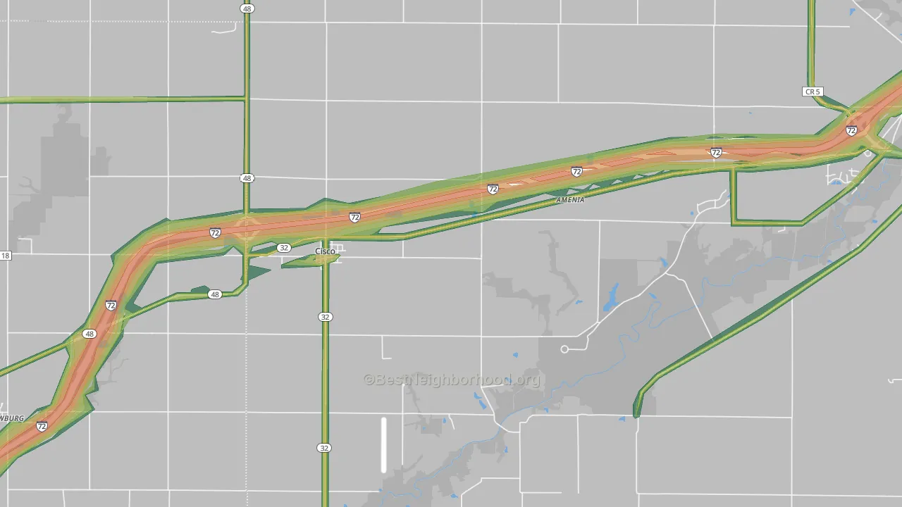 Cisco, IL Map of Noise Levels in Cisco