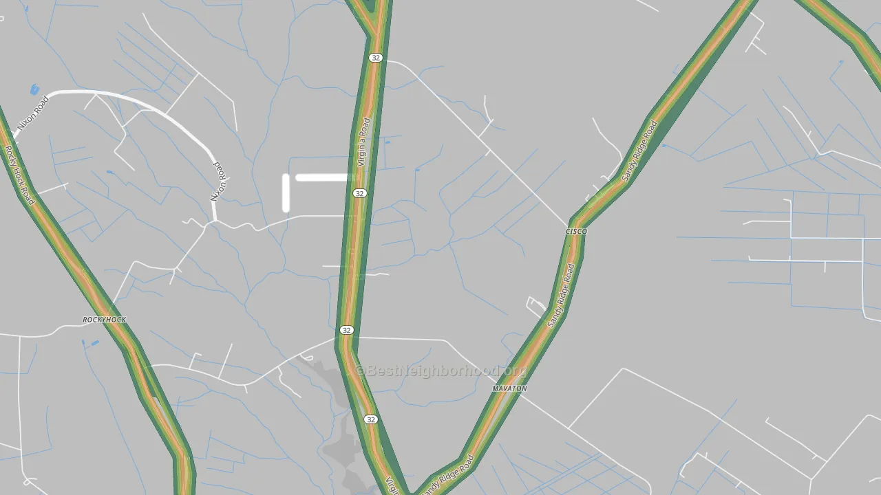 Cisco, NC Map of Noise Levels in Cisco