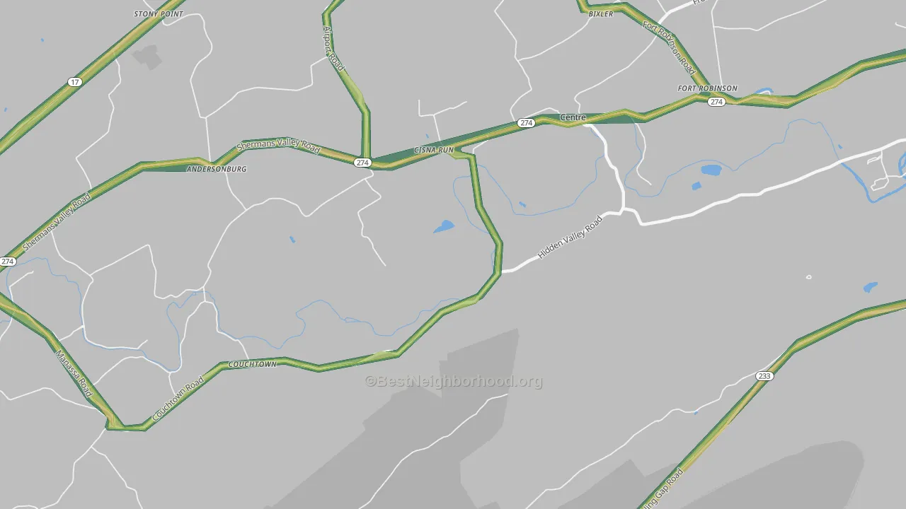 Cisna Run, PA Map of Noise Levels in Cisna Run