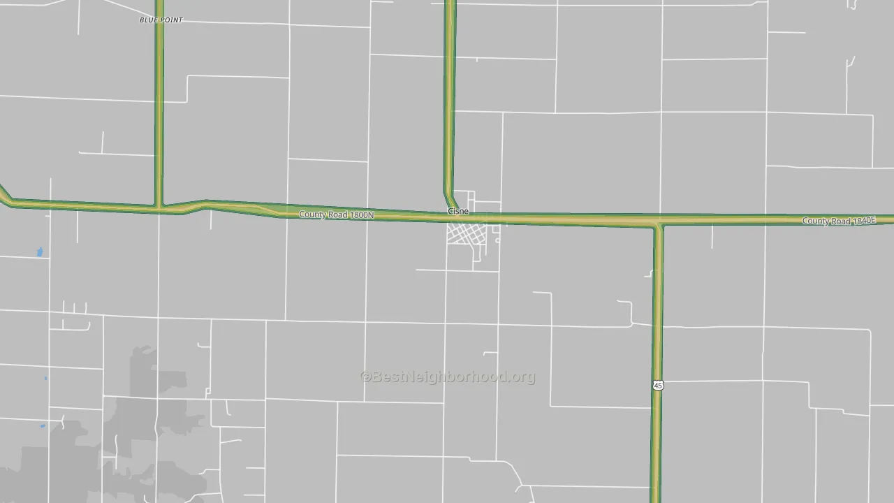 Cisne, IL Map of Noise Levels in Cisne