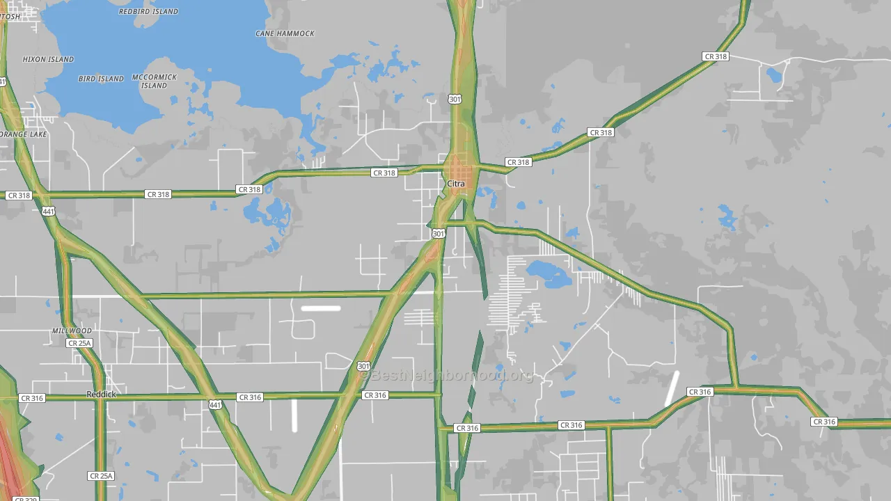 Citra, FL Map of Noise Levels in Citra