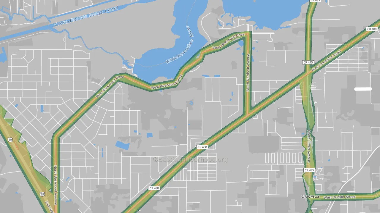 Citronelle, FL Map of Noise Levels in Citronelle