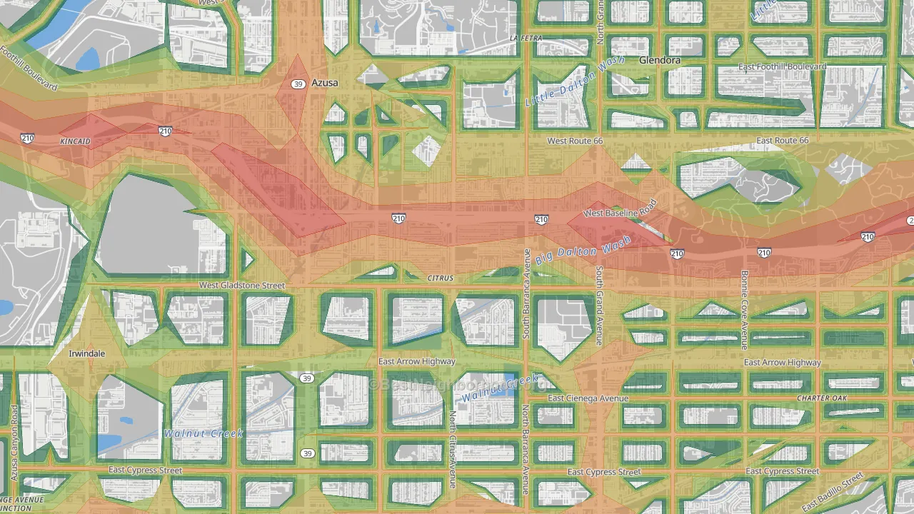 Citrus, CA Map of Noise Levels in Citrus