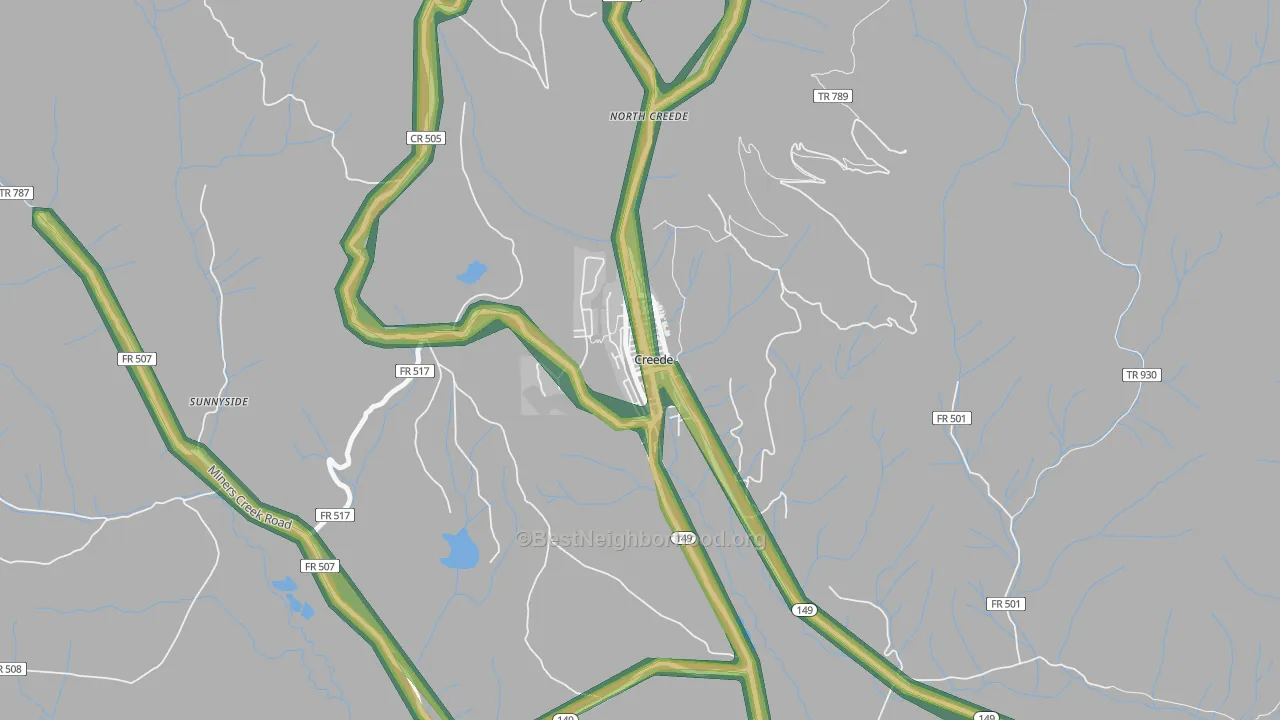 City of Creede, CO Map of Noise Levels in City of Creede