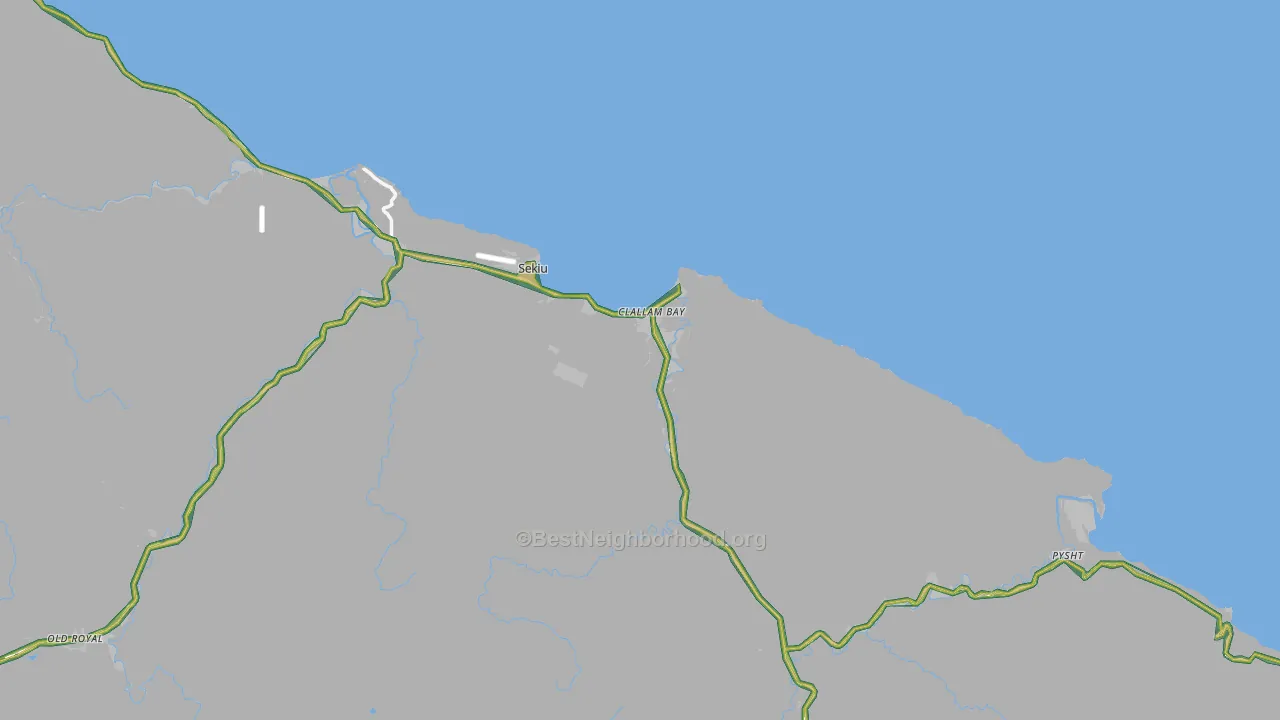 Clallam Bay, WA Map of Noise Levels in Clallam Bay