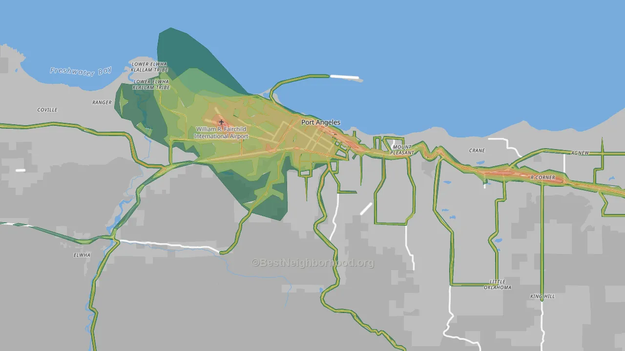 Clallam County, WA Map of Noise Levels in Clallam County