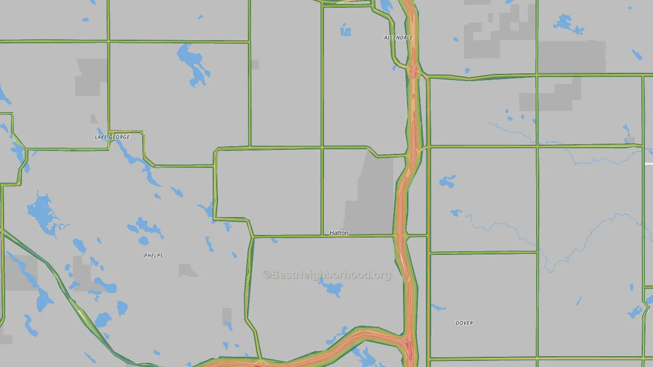 Clare County, MI Map of Noise Levels in Clare County