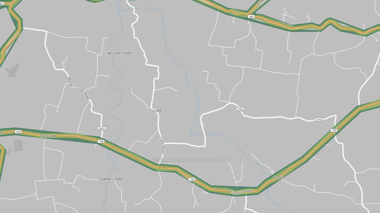 Clare, KY Map of Noise Levels in Clare