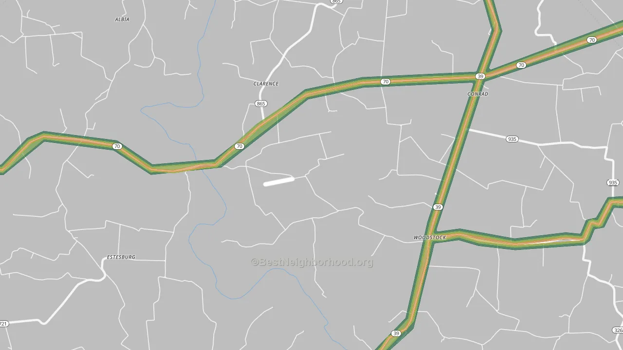 Clarence, KY Map of Noise Levels in Clarence