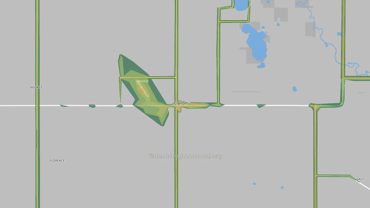 Clarion, IA Map of Noise Levels in Clarion