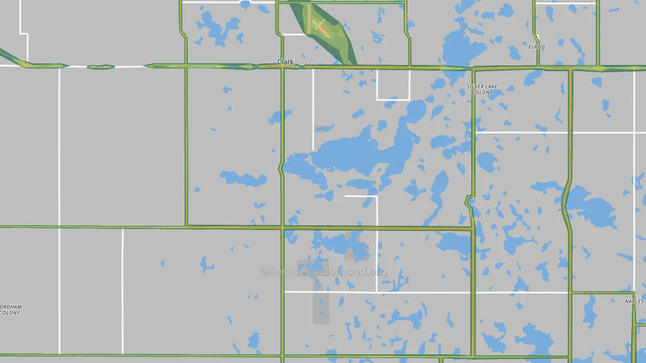 Clark County, SD Map of Noise Levels in Clark County
