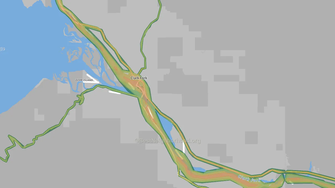 Clark Fork, ID Map of Noise Levels in Clark Fork