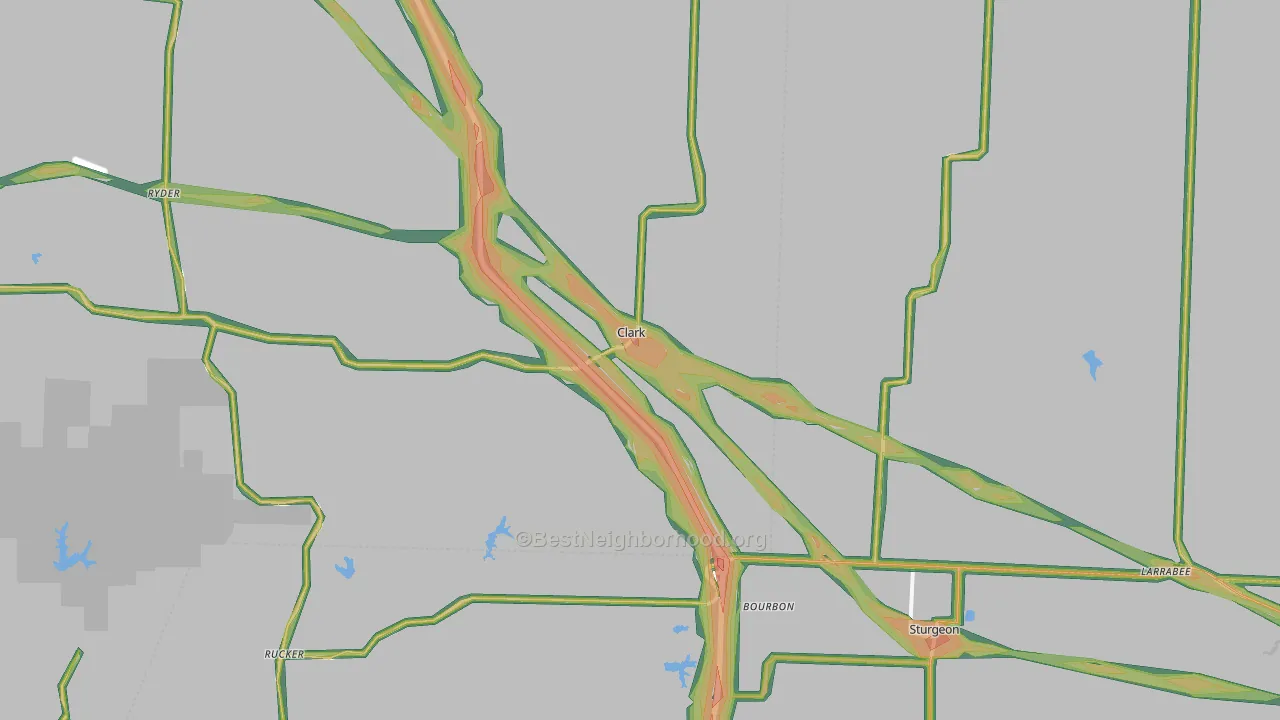 Clark, MO Map of Noise Levels in Clark