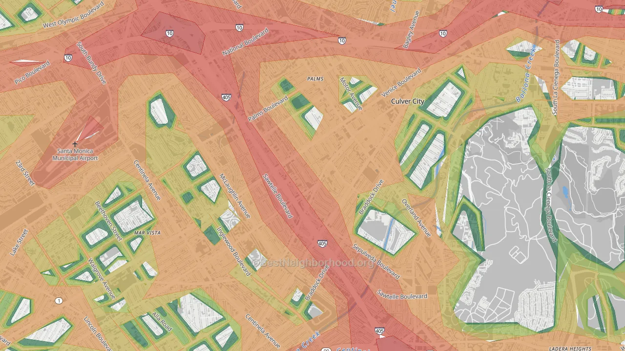 Clarkdale, Culver City, CA Map of Noise Levels in Clarkdale